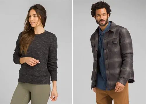 sweater and shirt from prAna.
